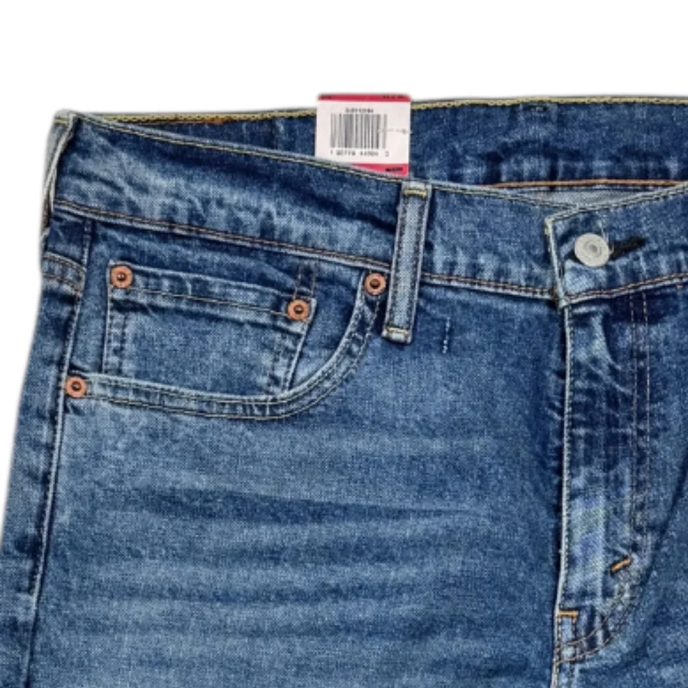 Levis 511 Slim Fit Jeans 32x34 Medium Wash Distressed Repaired Stretch Denim NWT